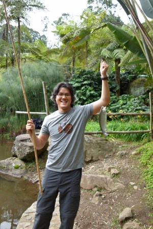 Fishing for trout (Jardin, Colombia)