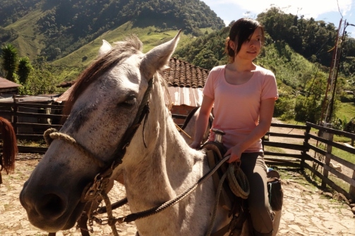 Jenn on horseback (Jardin, Colombia)