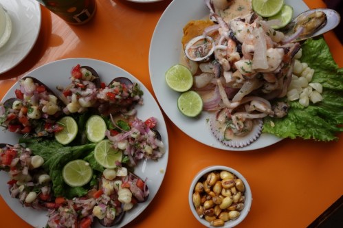 Ceviche stall food (Lima, Peru)