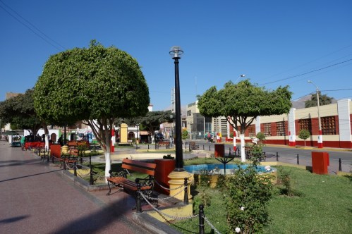 One of the little plazas in Nazca, Peru