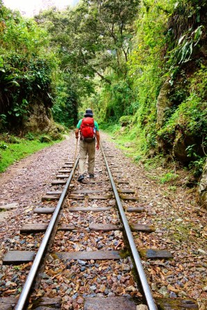 Railroad tracks leading from the Hydroelectric station to Aguas Calientes - Salkantay Trek