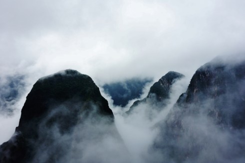 Cloud-covered mountains near Machu Picchu