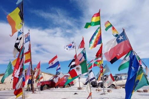 Country flag in Salar De Uyuni