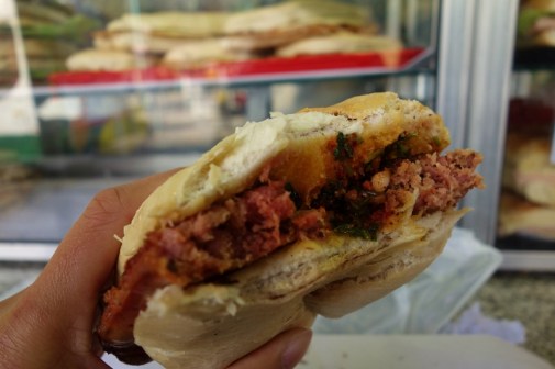 Choripan - street meat in Buenos Aires