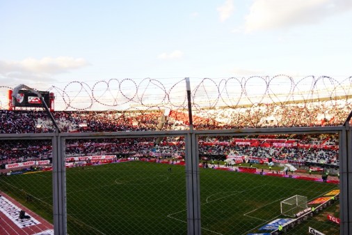 Fenced-in seating area in River Plate Stadium