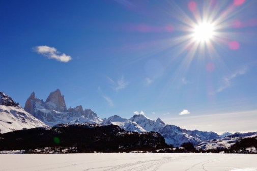 View of Fitz Roy on Lago Capri
