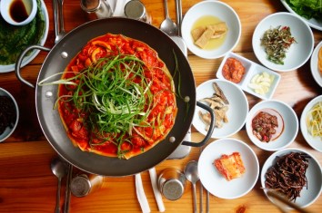 Spicy pork & banchan (Jeju Island, South Korea)