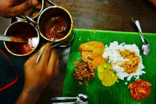 Banana leaf set at Veloo Villas (George Town, Malaysia)